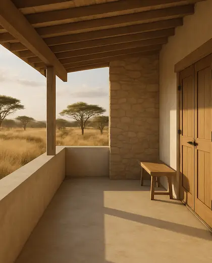 minimalist farmhouse — balcony (savanna)