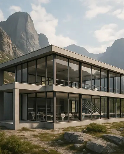 bauhaus building — open office (mountain)
