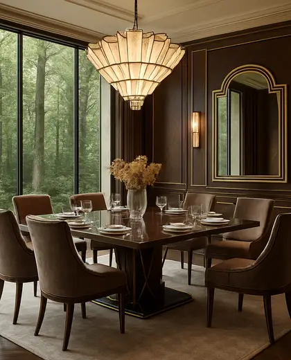 art deco salon — formal dining room (forest)