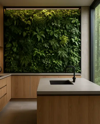 contemporary vertical garden — kitchen (forest)