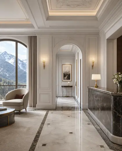 neoclassical apartment — reception (alpine)