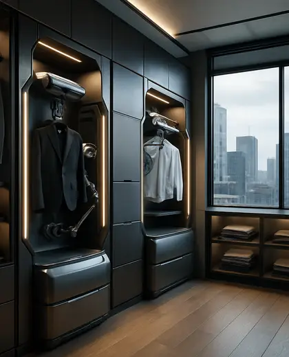 futuristic house — walk in closet (urban)