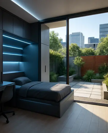 futuristic backyard — youth bedroom (urban)