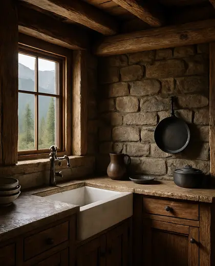 rustic house — small kitchen (mountain)