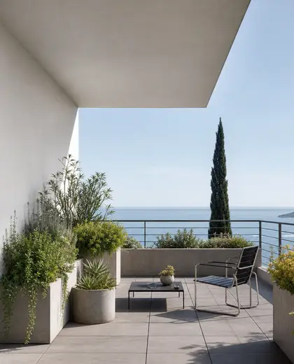bauhaus backyard — balcony garden (ocean)