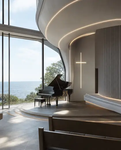 futuristic church — music room (coastal)