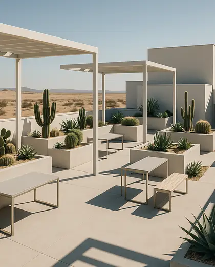 bauhaus rooftop garden — study (desert)