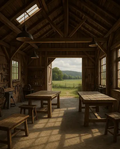 vintage public space — workshop (rural)