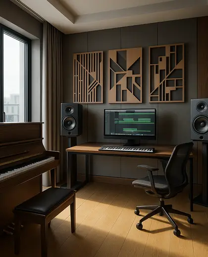 contemporary apartment — music room (space)