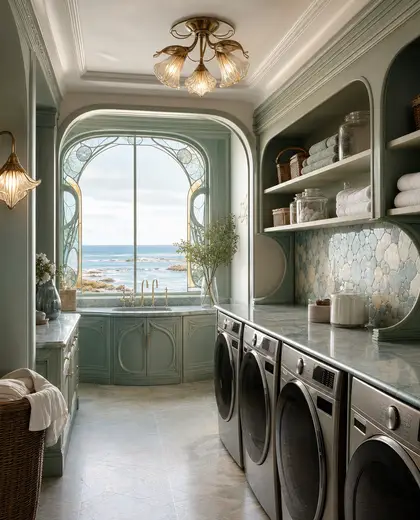 art nouveau hotel — laundry room (coastal)