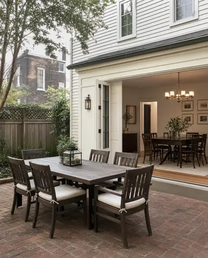 colonial backyard — dining room (urban)