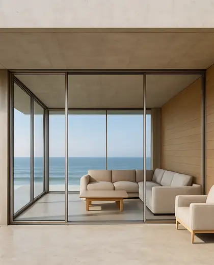 minimalist facade — family room (ocean)