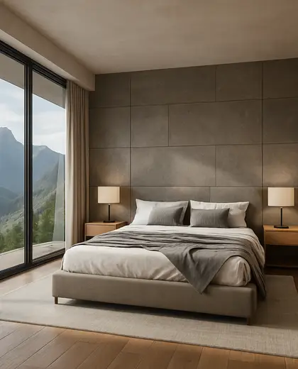 modern apartment — master bedroom (mountain)