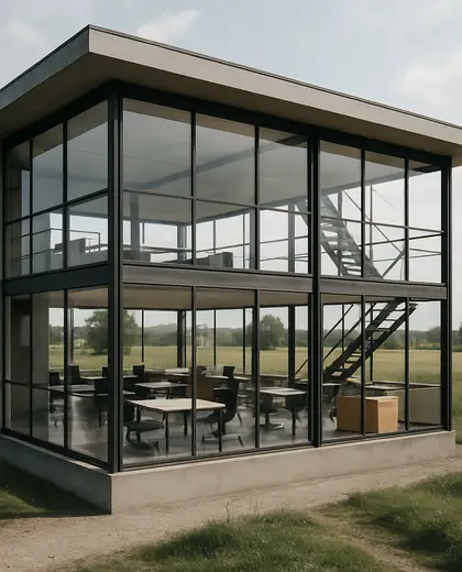 bauhaus building — open office (rural)