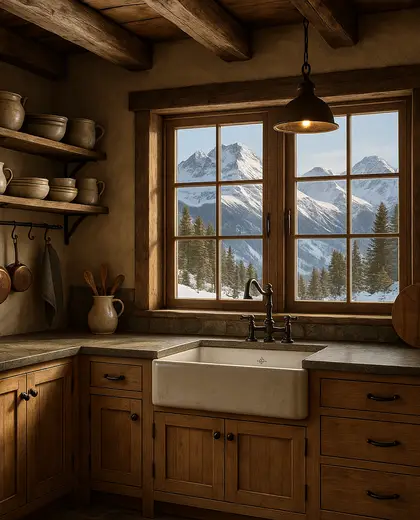 rustic farmhouse — small kitchen (alpine)