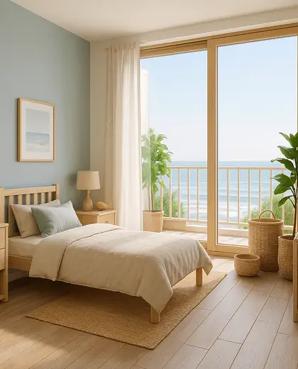sustainable apartment — childrens bedroom (coastal)