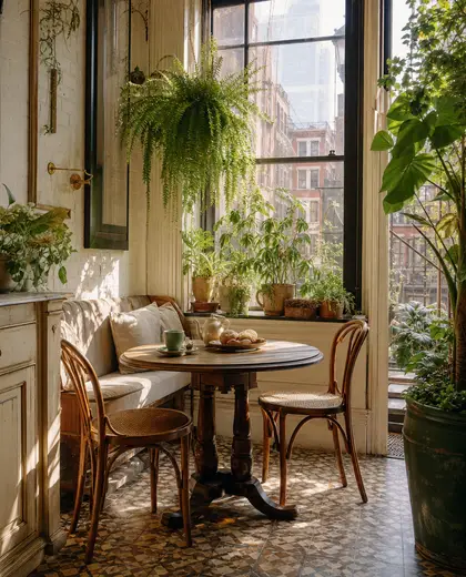 vintage indoor garden — breakfast nook (urban)