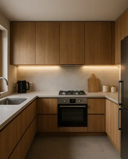 modern house — small kitchen (rural)