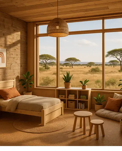 sustainable penthouse — childrens bedroom (savanna)