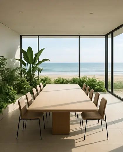minimalist indoor garden — conference hall (beach)