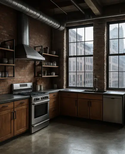 industrial house — kitchen (urban)