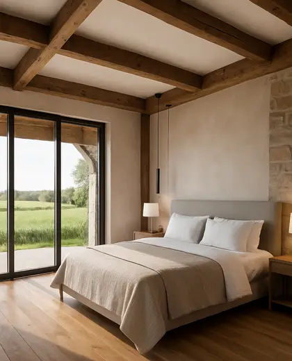 contemporary farmhouse — bedroom (rural)