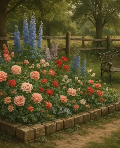 vintage garden — flower bed (rural)