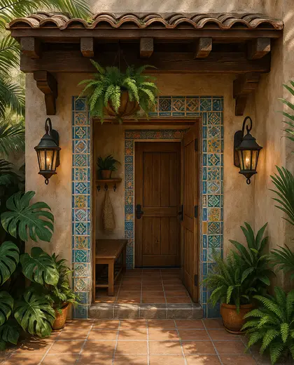 eclectic facade — mud room (tropical)