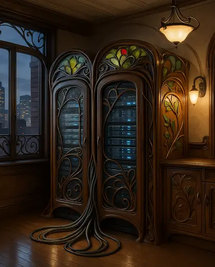 art nouveau home — server room (urban)