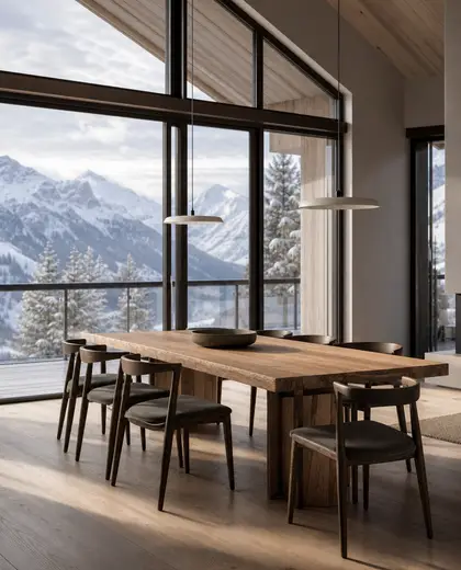 minimalist penthouse — informal dining room (alpine)