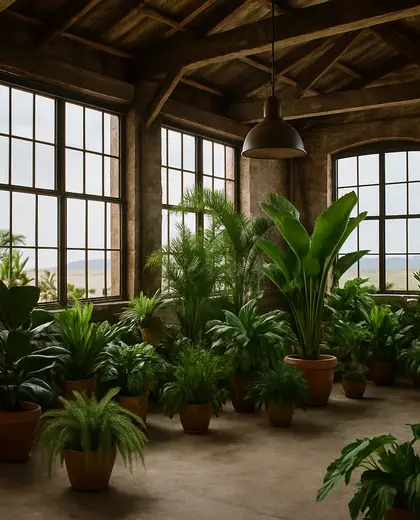 vintage indoor garden — warehouse (beach)