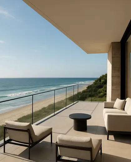 modern house — balcony (beach)