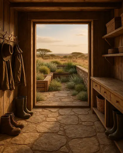 rustic rooftop garden — mud room (savanna)