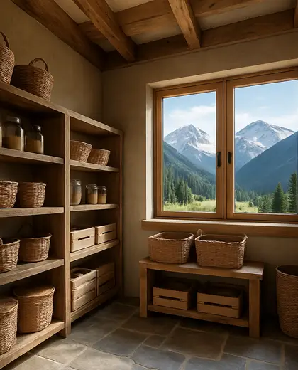 sustainable house — storage room (mountain)
