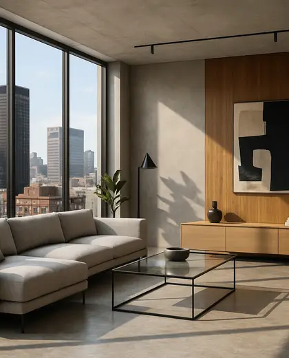 modern house — living room (urban)