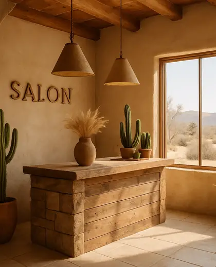 rustic salon — reception (desert)