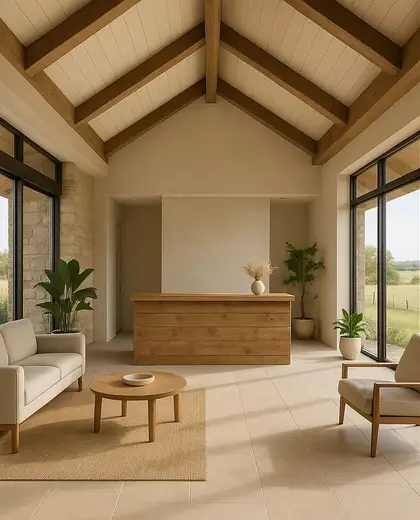 contemporary farmhouse — reception (rural)