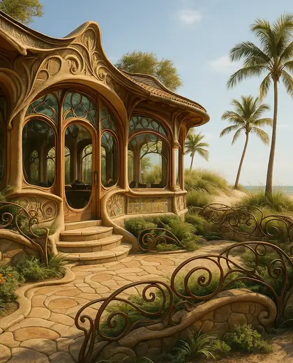 art nouveau yard — game room (beach)