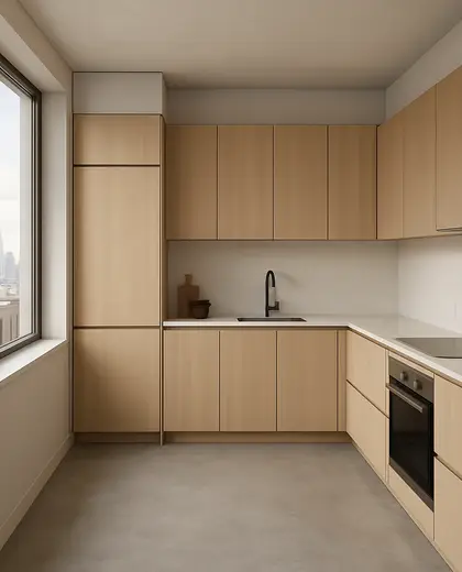 minimalist apartment — kitchen (urban)