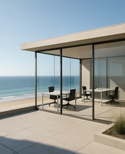 minimalist office space — roof (beach)