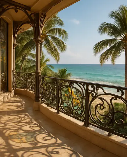art nouveau hotel — balcony (beach)