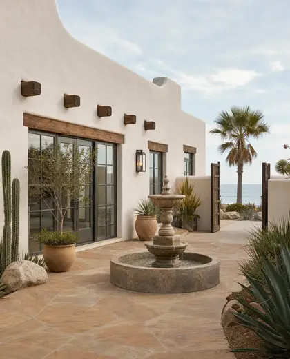 southwestern facade — courtyard (coastal)