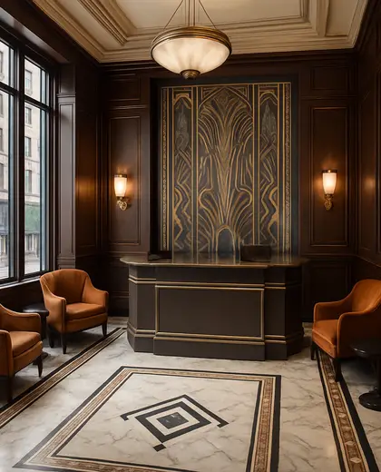art deco apartment — reception (urban)