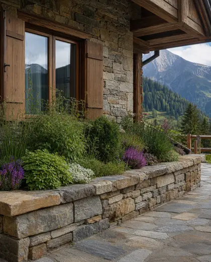 rustic facade — raised garden bed (alpine)