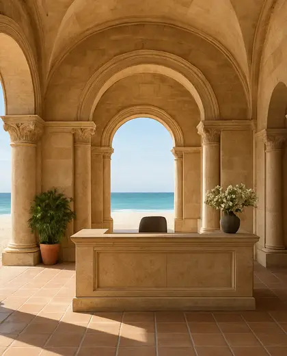 renaissance office space — reception (beach)