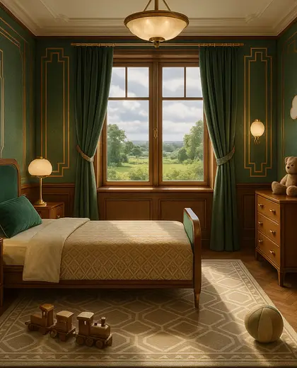art deco home — childrens bedroom (rural)