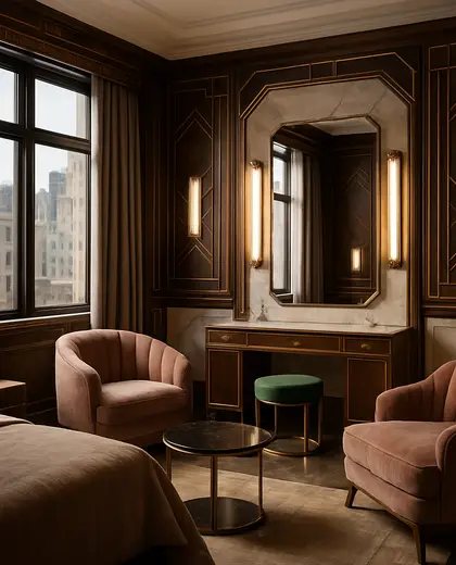 art deco salon — bedroom (urban)