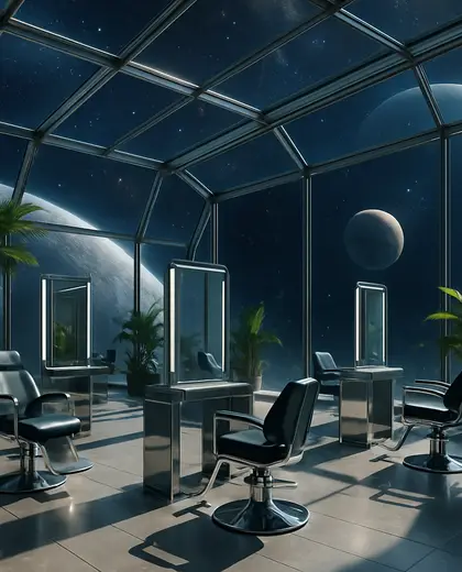 futuristic salon — sunroom (space)