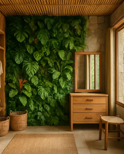 sustainable vertical garden — dressing room (tropical)