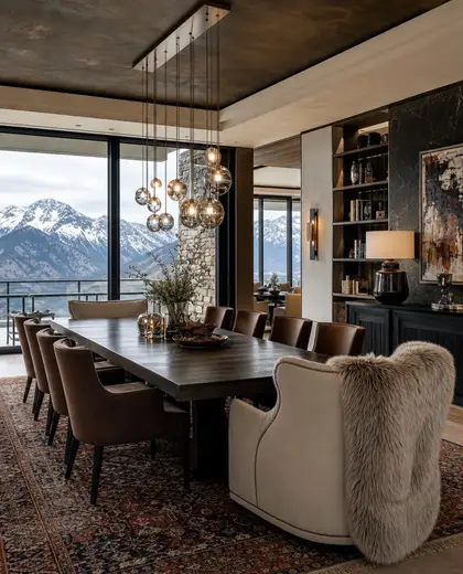 eclectic penthouse — formal dining room (mountain)
